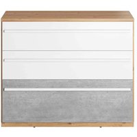 Peoria Kids Chest Of 3 Drawers In White And Concrete Effect