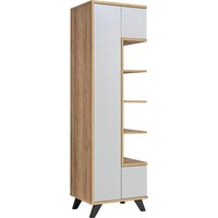 Barrie Wooden Storage Cabinet Tall With 3 Doors In Matt Grey