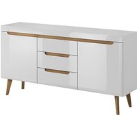 Newry High Gloss Sideboard With 2 Doors 3 Drawers In White