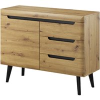 Newry Wooden Sideboard With 1 Door 3 Drawers In Artisan Oak