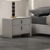 Canton Wooden Bedside Cabinet With 2 Drawers In Flannel Grey