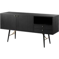 Baiona Wooden Sideboard With 2 Doors 2 Drawers In Black