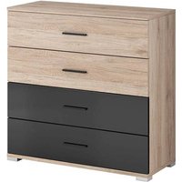 Basalt Wooden Chest Of 4 Drawers In San Remo Oak