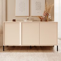 Davis Wooden Sideboard 3 Doors In Beige With LED