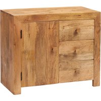 Tivat Mango Wood Sideboard 1 Door 3 Drawers In Light Mahogany