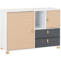Batam Sideboard 2 Doors 2 Drawers In Oak Effect And Grey