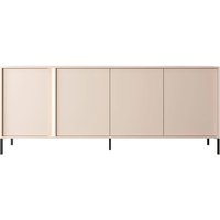 Davis Wooden Sideboard 4 Doors In Beige With LED