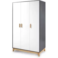 Seconique Cleveland Grey and White 3 Door Triple Wardrobe