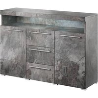 Izola Sideboard 2 Doors 3 Drawers In Slate Grey With LED