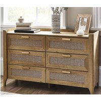 Sumter Wooden Chest Of 6 Drawers Wide In Oak