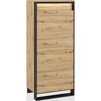 Qesso Wooden Storage Cabinet 1 Door In Artisan Oak With LED