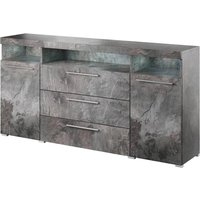Izola Sideboard Wide 2 Doors 3 Drawers In Slate Grey With LED