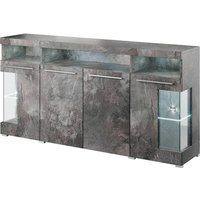 Izola Wooden Sideboard With 4 Doors In Slate Grey