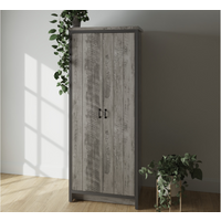 GFW Boston 2 Door Wardrobe Distressed Grey Wardrobe