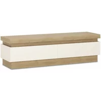 Furniture To Go Lyon White High Gloss and Oak 2 Drawer TV Cabinet