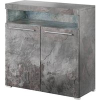 Izola Wooden Sideboard With 2 Doors In Slate Grey And LED