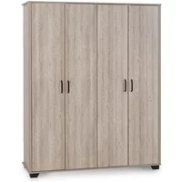 Seconique Oliver Light Oak 4 Door Wardrobe