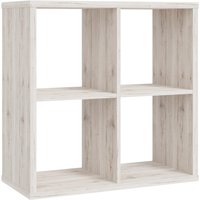 Mabon Wooden Bookcase With 4 Open Cubes In Sand Oak