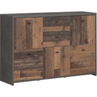 Beile Sideboard 5 Doors 2 Drawers In Dark Grey And Concrete