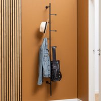 Aspin Metal Wall Hung Coat Hanger In Black