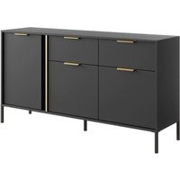 Lech Wooden Sideboard With 3 Doors 2 Drawers In Anthracite
