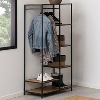 Salvo Wooden Clothes Rack With 5 Shelves In Matt Wild Oak