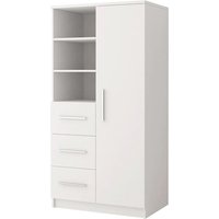Oxnard Wooden Highboard With 1 Door 3 Drawers In Matt White