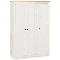 Seconique Panama White and Waxed Pine 3 Door Wardrobe