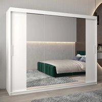 Tavira II Mirrored Wardrobe 3 Sliding Doors 250cm In White