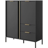 Lech Wooden Highboard With 2 Doors 2 Drawers In Anthracite