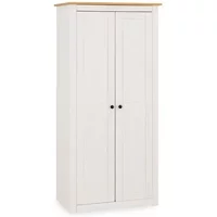 Seconique Panama White and Waxed Pine 2 Door Wardrobe