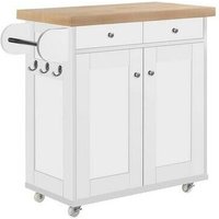 Portland Kitchen Cart White/Oak Modern and Functional Kitchen Storage Design