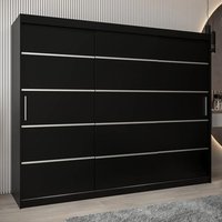 Vevey I Wooden Wardrobe 3 Sliding Doors 250cm In Black