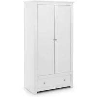 Julian Bowen Radley Surf White 2 Door 1 Drawer Double Wardrobe