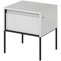 Trier Wooden Bedside Cabinet With 1 Drawer In Matt White