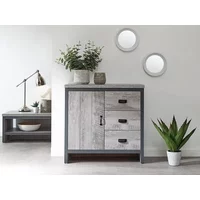 GFW Boston Grey Wood Effect 1 Door 3 Drawer Multi Storage Unit