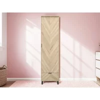 LPD Stockholm Chevron Light Oak 1 Door 1 Drawer Single Wardrobe