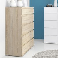 Naira Wooden Chest Of 5 Drawers In Oak
