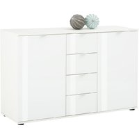 Palmer Wooden Sideboard With White Gloss Fronts In Matt White