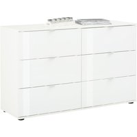 Palmer Wooden Chest Of 6 Drawers With Glass Fronts In Matt White
