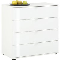 Palmer Wooden Chest Of 4 Drawers With Glass Fronts In Matt White