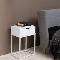 Martin Wooden Bedside Cabinet With 1 Drawer In White