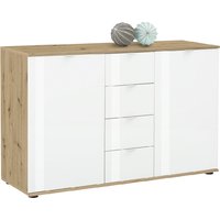 Palmer Wooden Sideboard With White Gloss Fronts In Pine