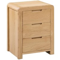 Camber Wooden Bedside Cabinet With 3 Drawers In Waxed Oak