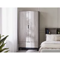 Julian Bowen Bali Grey Oak 2 Door 1 Drawer Wardrobe