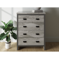 GFW Boston 4 Drawer Chest Distressed Grey Drawer Chest