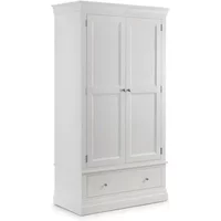 Julian Bowen Clermont White 2 Door 1 Drawer Wardrobe