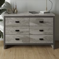 Balcombe Wooden Chest Of 6 Drawers In Grey