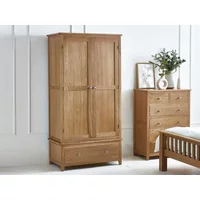 Julian Bowen Mallory Oak 2 Door 1 Drawer Wardrobe