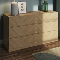 Ciana Wooden Chest Of 6 Drawers In Euro Oak